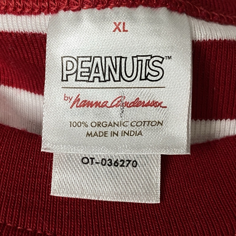 Hannah Andersson Peanuts Snoopy Santa Christmas PJ Top Adult XL Holiday Matching - Picture 8 of 13